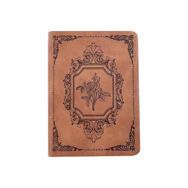 144 Sheets A6 Vintage PU Leather Journal Book Portable Lined Thick Paper Notebook Writing Diary Monthly Schedule Weekly Planner - StudySphere