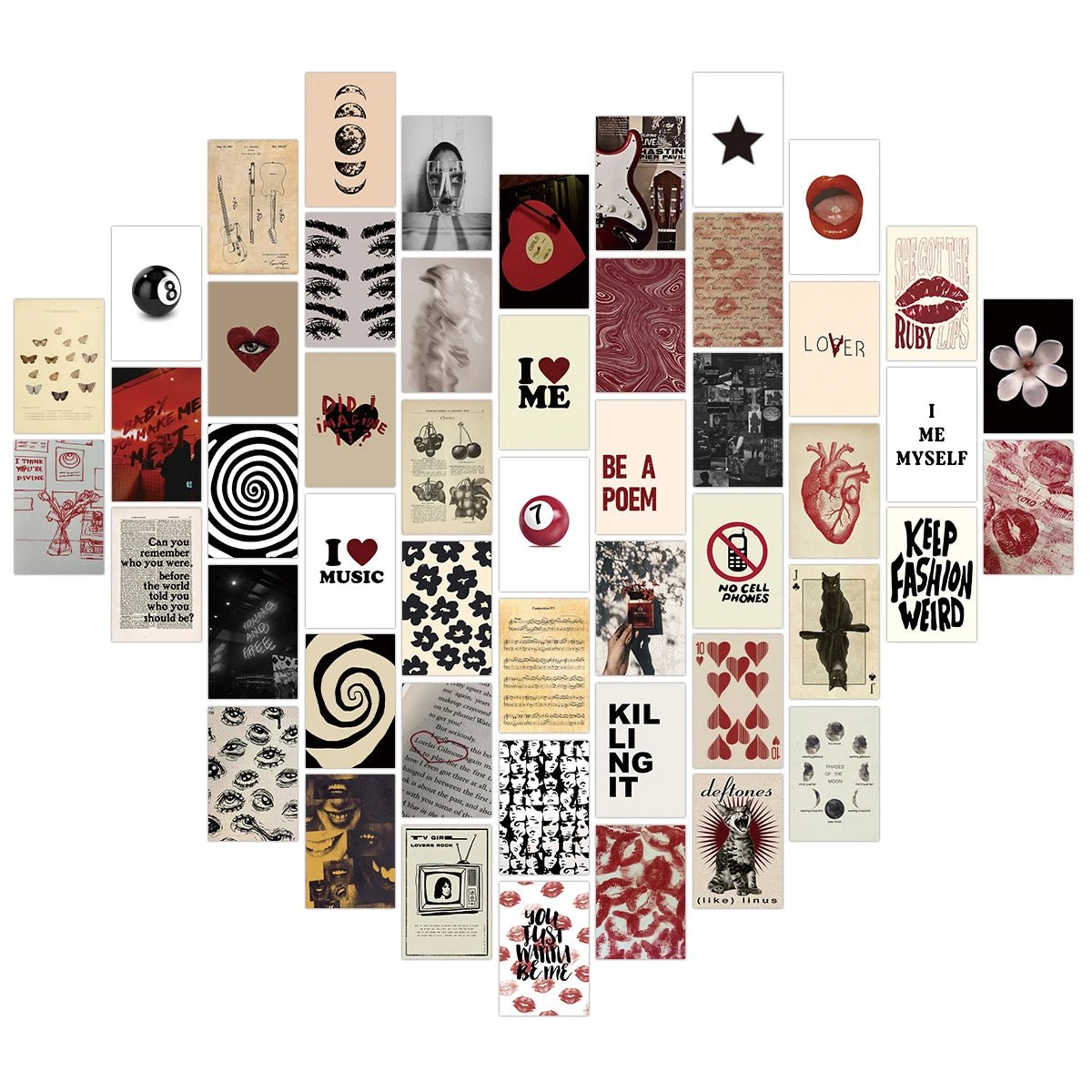 50Pcs Coquette Aesthetic Collage Kit Vintage Wall Art Prints for Room Decor - StudySphere