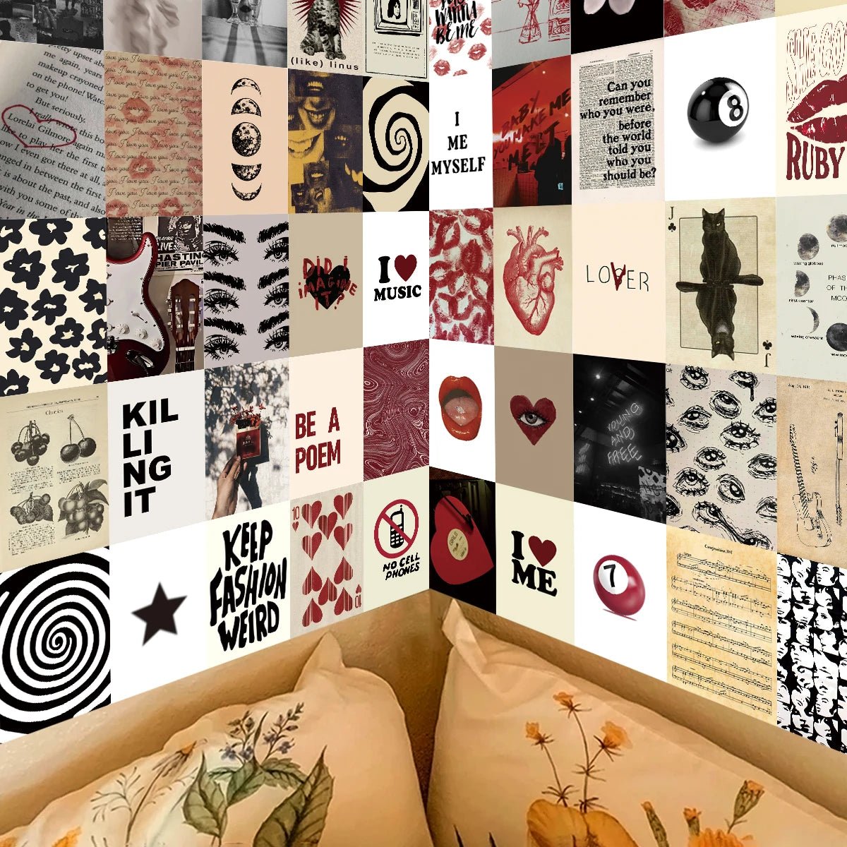 50Pcs Coquette Aesthetic Collage Kit Vintage Wall Art Prints for Room Decor - StudySphere