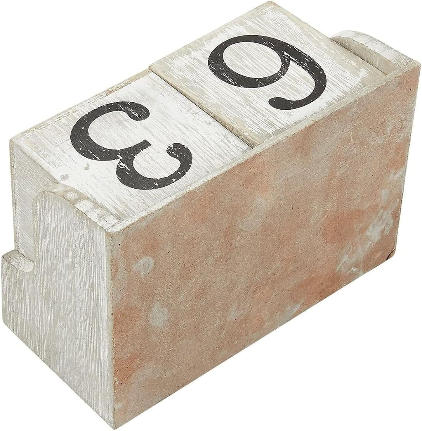 Wooden Perpetual Block Calendar for Desk, Wood Month Date Display Blocks for Teachers, Students, Classroom, Rustic Farmhouse Office Decor, Desk Accessories (5 X 4 In)