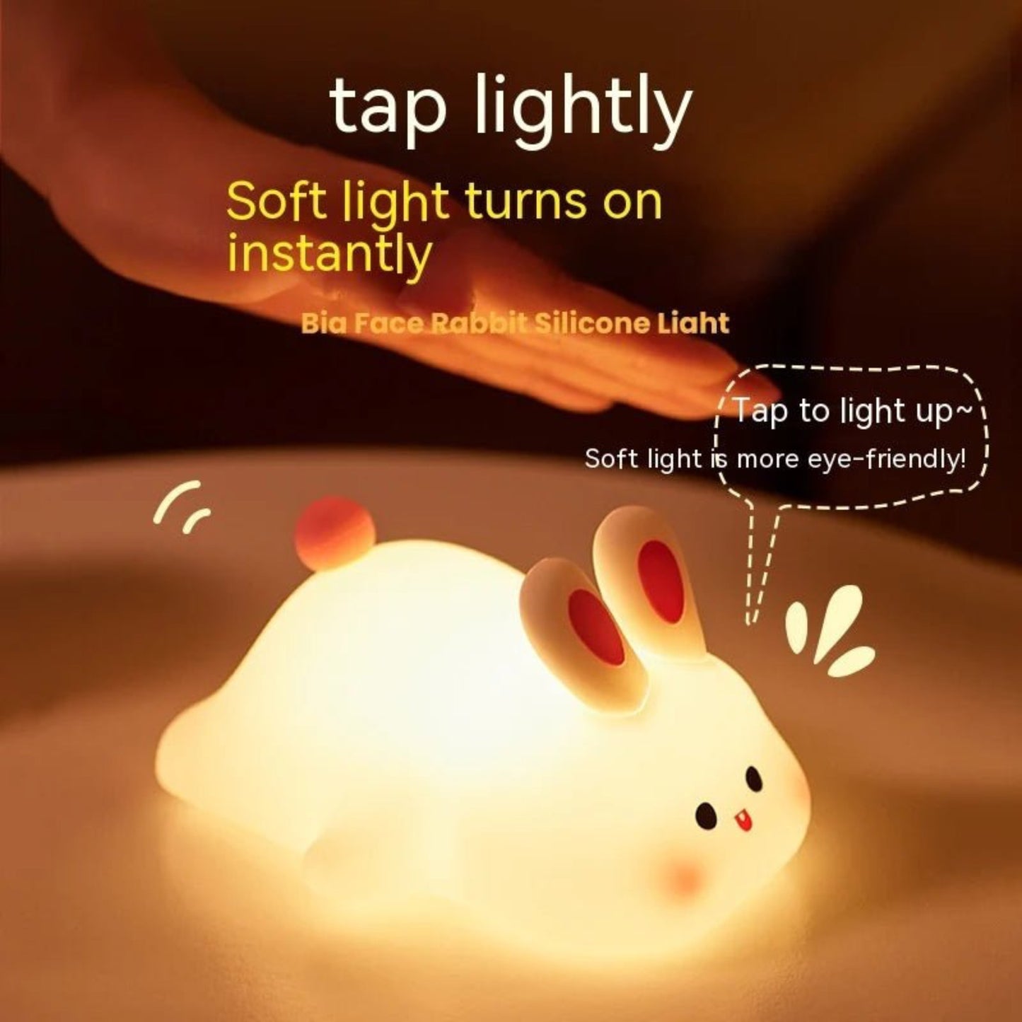 Cute LED Night Light - Touch Sensor Cartoon Aesthetic Nightlight - StudySphere