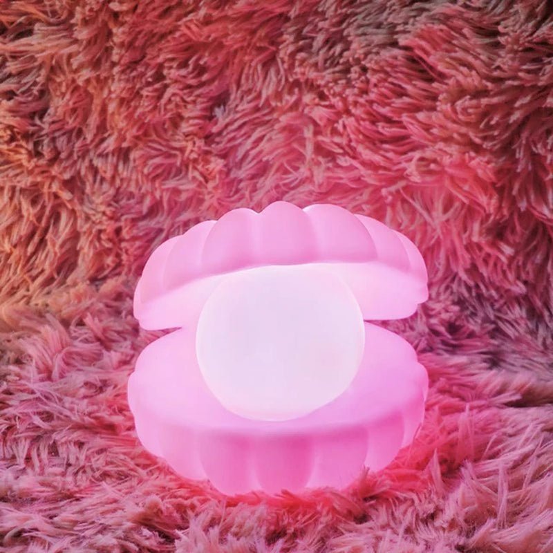 Pearl Shell Night Light LED Bedside Lamp - Coquette Room Decor - StudySphere