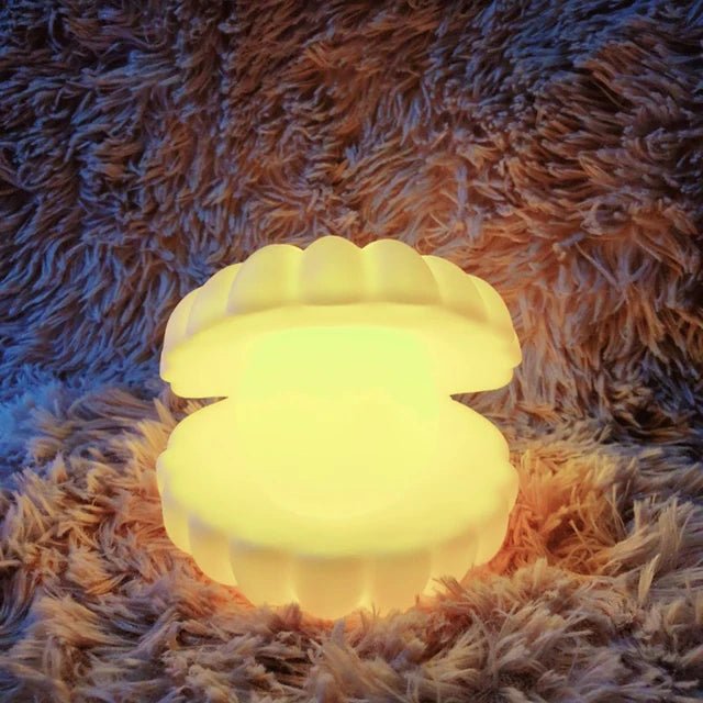 Pearl Shell Night Light LED Bedside Lamp - Coquette Room Decor - StudySphere