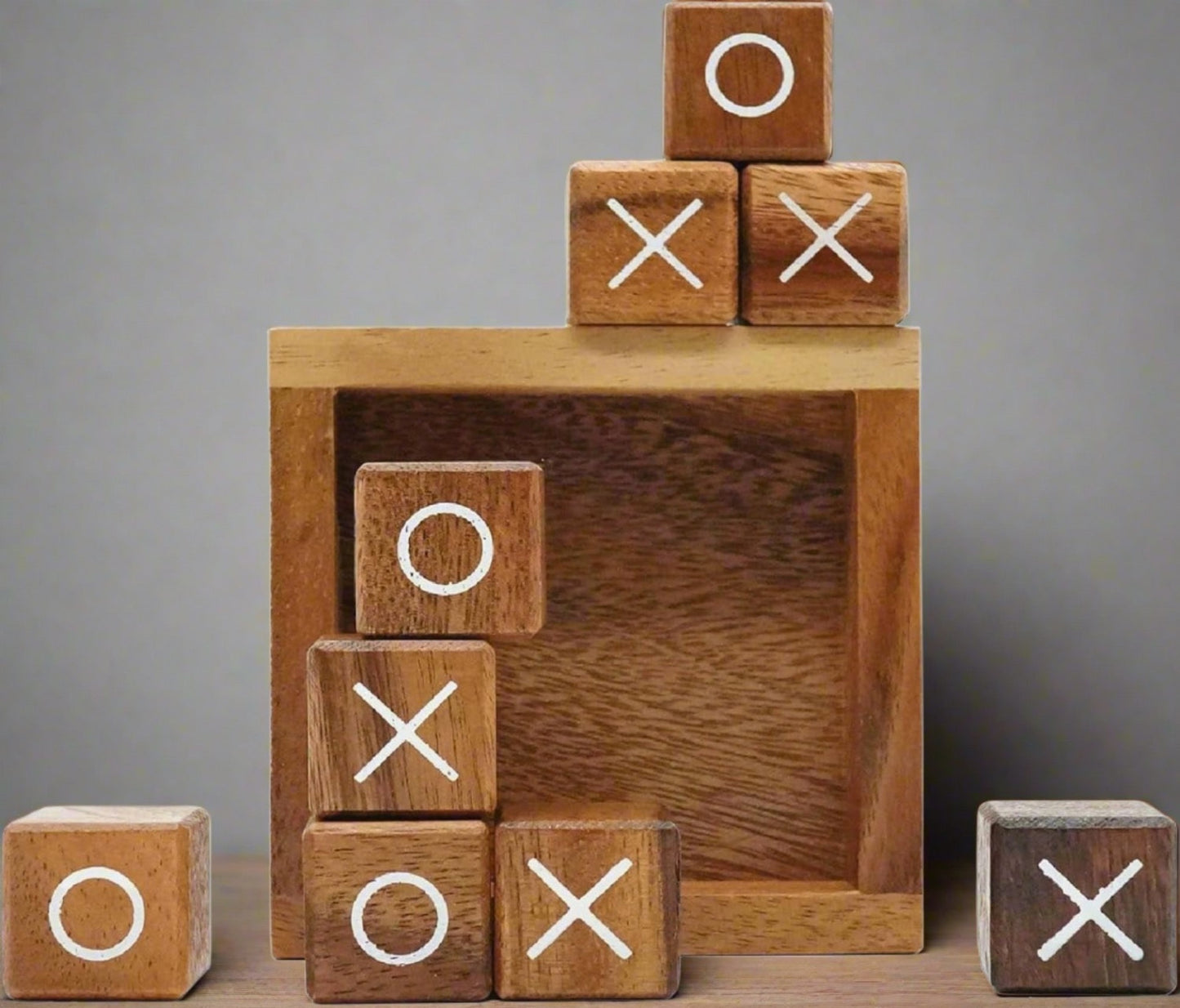 Rustic Wood Tic Tac Toe Game - Desk Game Decor - StudySphere