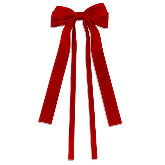 Solid Color Double Bow Hair Clips with Long Tassels - Coquette Aesthetic Hair Accessories - StudySphere