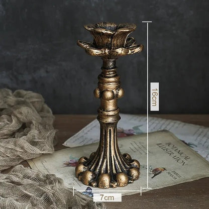 1 pc Antique Resin Candlestick Holder - Retro French Candle Sconce - StudySphere