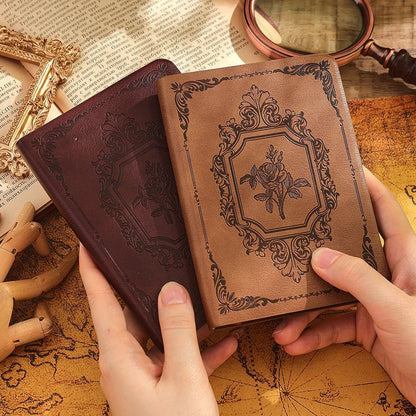 144 Sheets A6 Vintage PU Leather Journal Book Portable Lined Thick Paper Notebook Writing Diary Monthly Schedule Weekly Planner - StudySphere