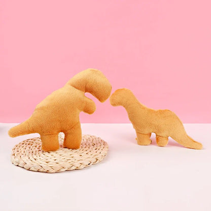 20cm Dino Chicken Nugget Plush Pillow - Brown Aesthetic - StudySphere