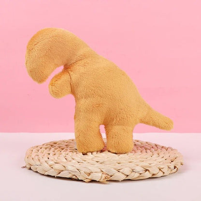 20cm Dino Chicken Nugget Plush Pillow - Brown Aesthetic - StudySphere