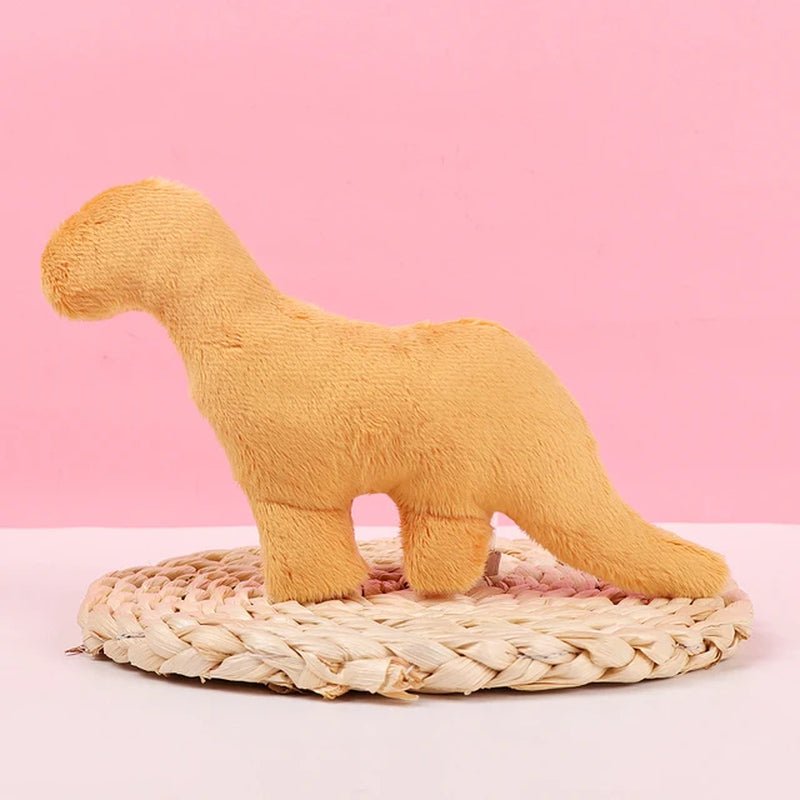 20cm Dino Chicken Nugget Plush Pillow - Brown Aesthetic - StudySphere