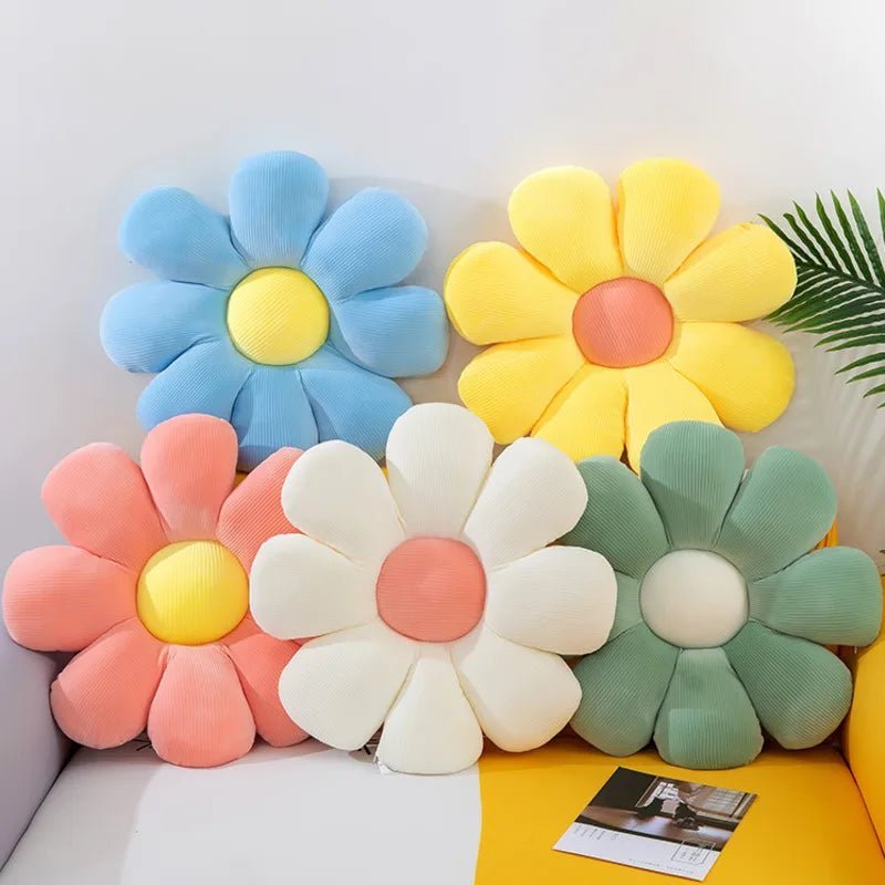 38CM Small Daisy Flower Cushion Cute Sunflower Petal Pillow Sofa Stuffed Plush Toy Kids Colorful Office Room Home Decor Gifts - StudySphere