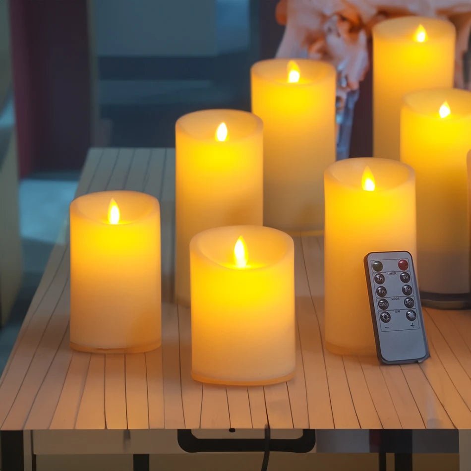 3Pcs Dancing Flame LED Candles with Timer & Remote - StudySphere