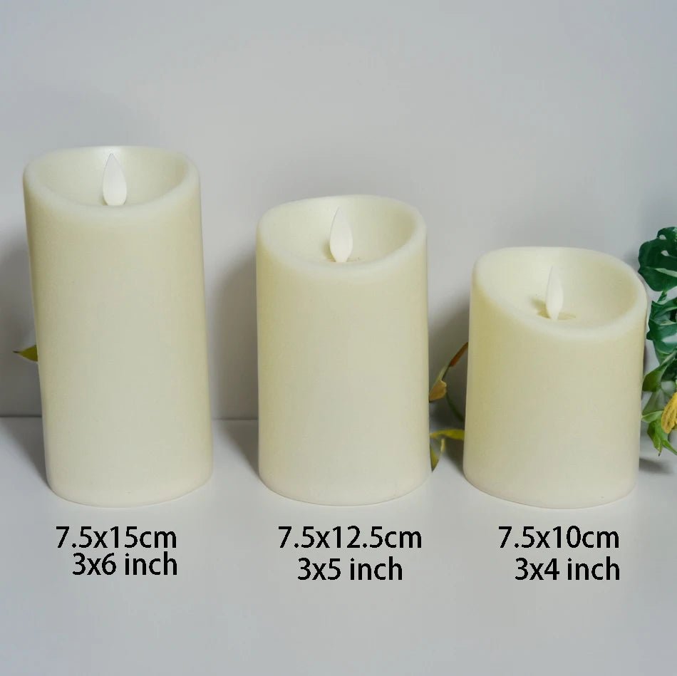 3Pcs Dancing Flame LED Candles with Timer & Remote - StudySphere