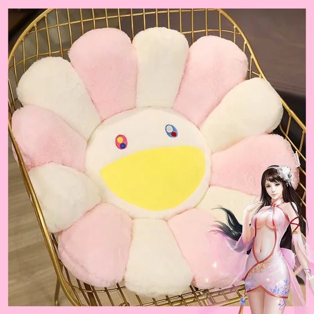 40cm Kawaii Sunflower Plush Toy Cushion - Indie Aesthetic Room Decor - StudySphere