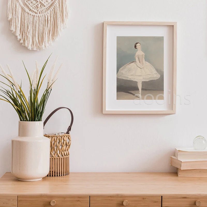 Antique Ballerina Canvas Print - Pastel Wall Art for Coquette Room Decor - StudySphere