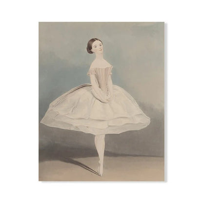 Antique Ballerina Canvas Print - Pastel Wall Art for Coquette Room Decor - StudySphere