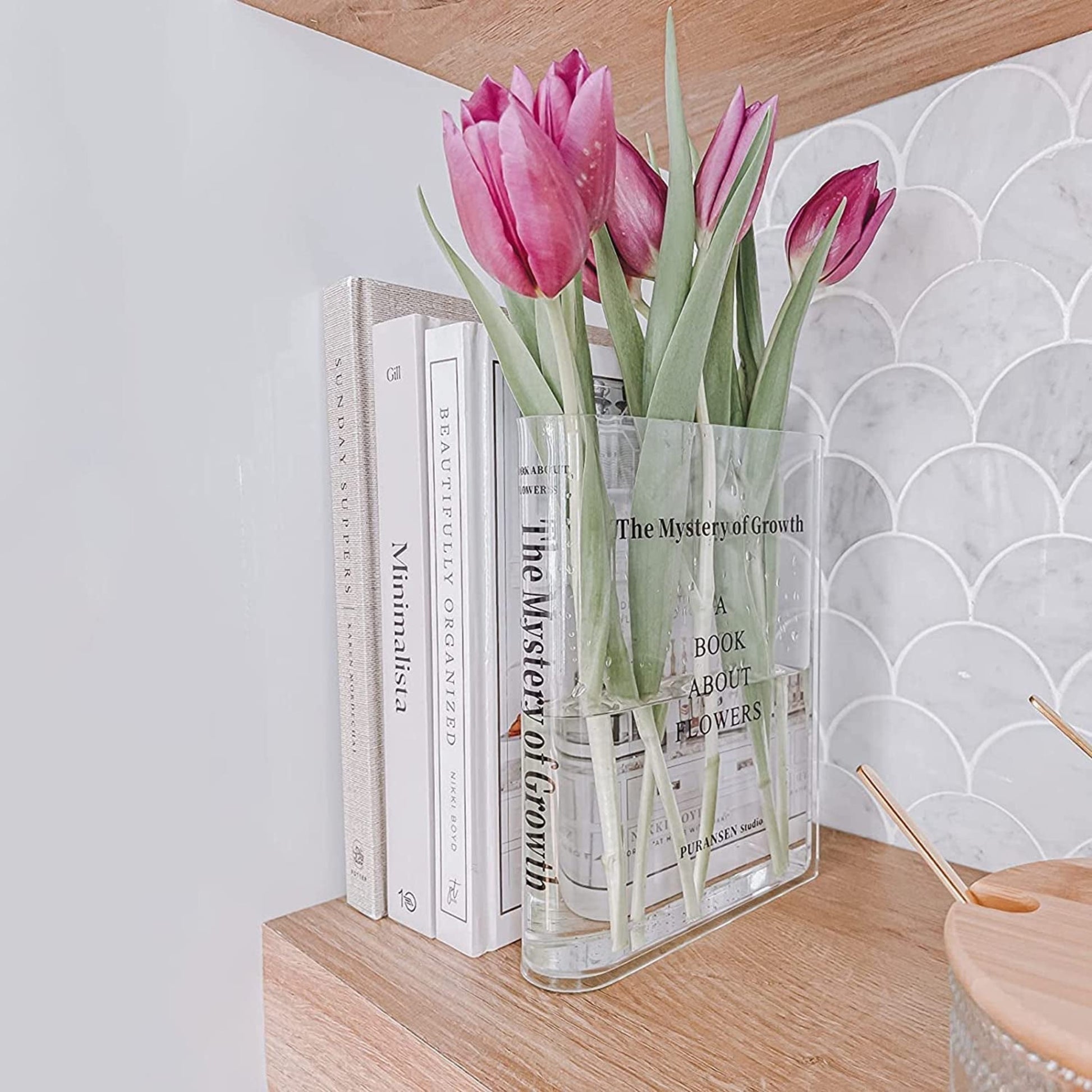 Bookend Vase - Unique Decor for Book Lovers- Minimalist Decor - StudySphere