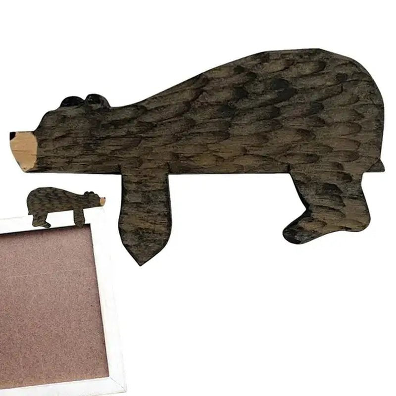 Brown Bear Wooden Door Topper - Rustic Door Frame Decoration - StudySphere