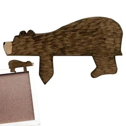 Brown Bear Wooden Door Topper - Rustic Door Frame Decoration - StudySphere