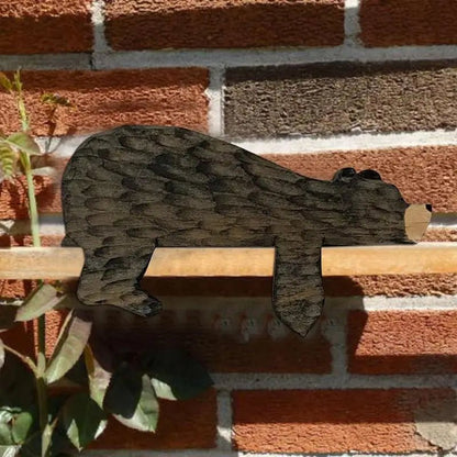 Brown Bear Wooden Door Topper - Rustic Door Frame Decoration - StudySphere