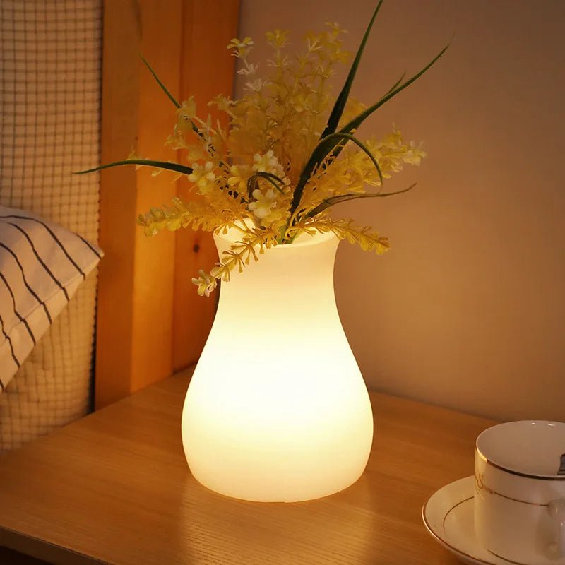 Creative LED Bedside Lamp Vase Lights - Minimalist Bedroom Night Light - StudySphere