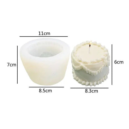 For Fun Heart Cake Shaped Candle Silicone Mold DIY Handmade Soap Plaster Aromatherapy Candle Cake Decoration Mold Gift Making - StudySphere