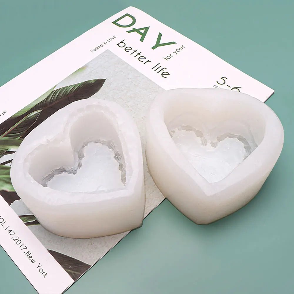 For Fun Heart Cake Shaped Candle Silicone Mold DIY Handmade Soap Plaster Aromatherapy Candle Cake Decoration Mold Gift Making - StudySphere