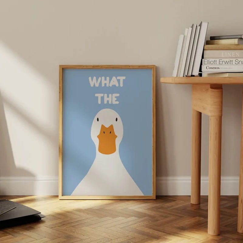 Funny Duck Print Cartoon Canvas Poster - for Dorm Decor - StudySphere