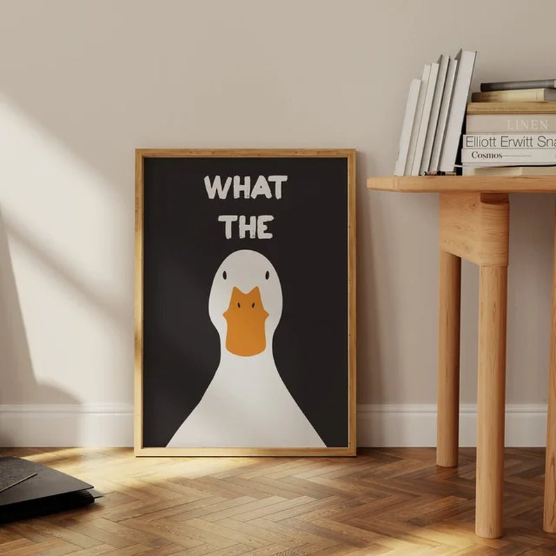 Funny Duck Print Cartoon Canvas Poster - for Dorm Decor - StudySphere