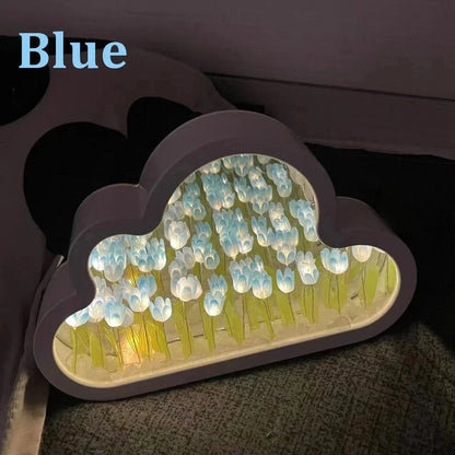 Handmade Cloud Tulip Night Light - Aesthetic Dorm Decor - StudySphere