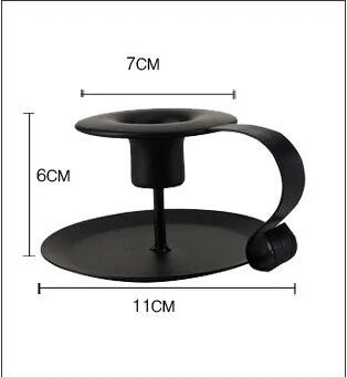 Iron European Style Candlestick Stand Candle Holder Vintage Retro Style Classic Look Taper Holder Matte Black for Wedding - StudySphere