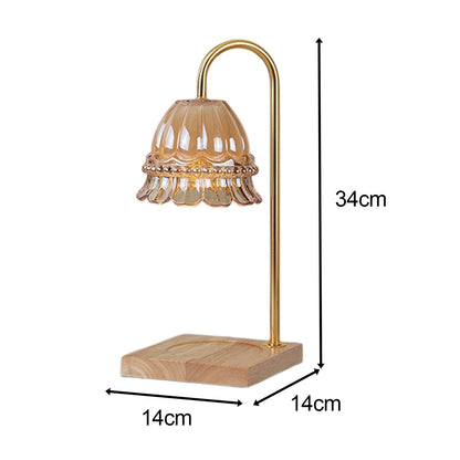 Light Academia Electric Candle Warmer Lamp | Wooden Base Night Light - StudySphere