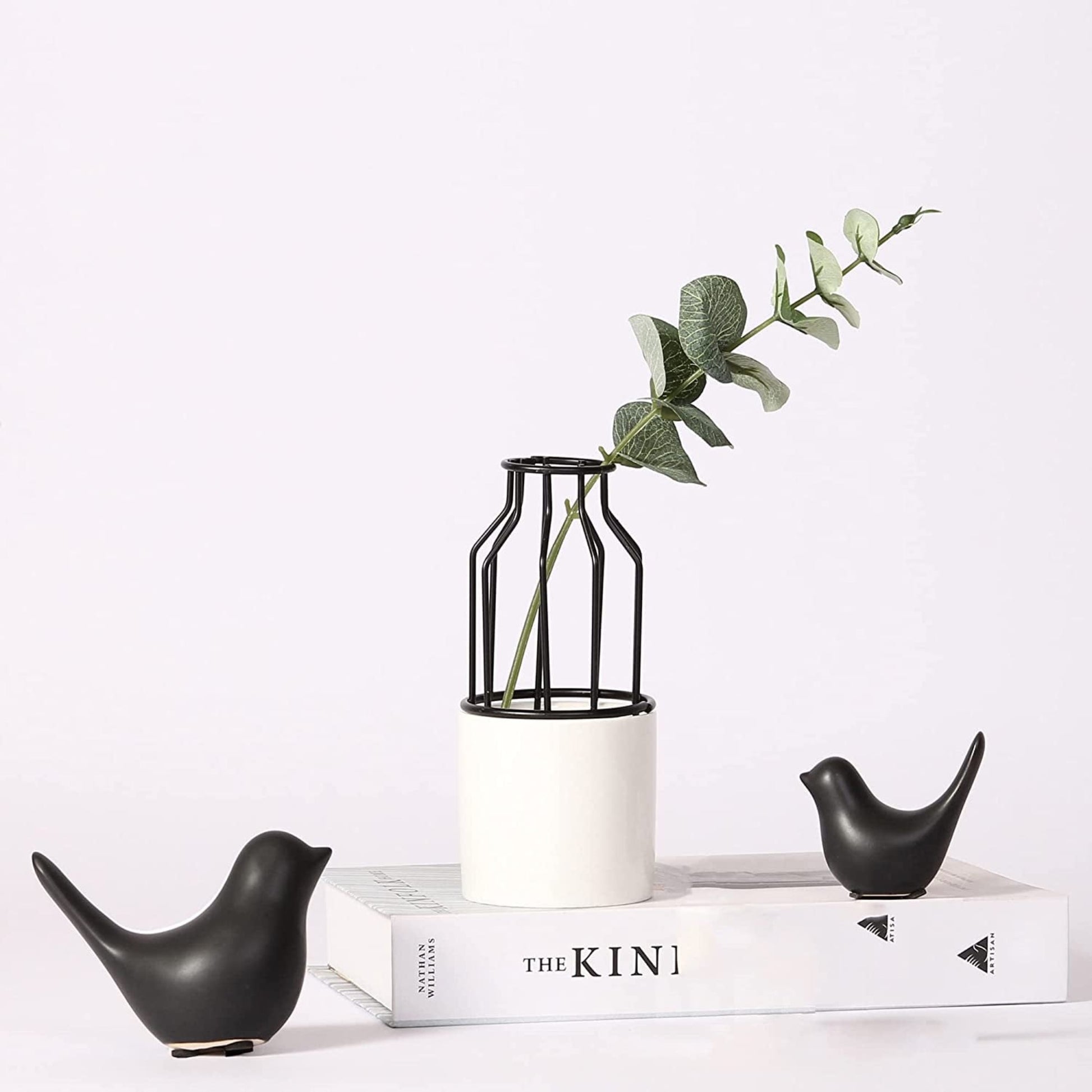 Modern Black Bird Statues - Small Home Decor Ornaments - StudySphere