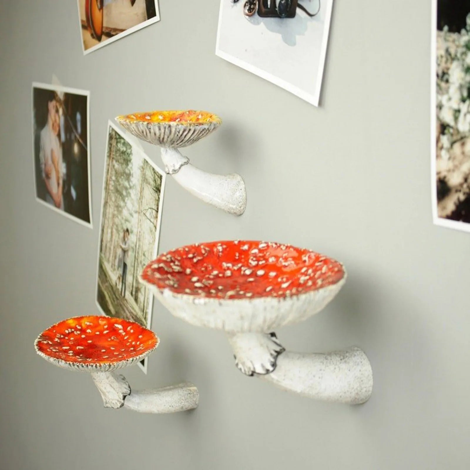 Mushroom - Hanging Shelf Wall Floating Shelf Mushroom - Wall Shelf Creative Storage Shelf Decoration Wall Kitchen Hanging Hook - StudySphere