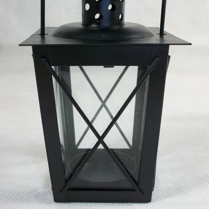 Retro Metal Lantern Candle Holder - Black - StudySphere