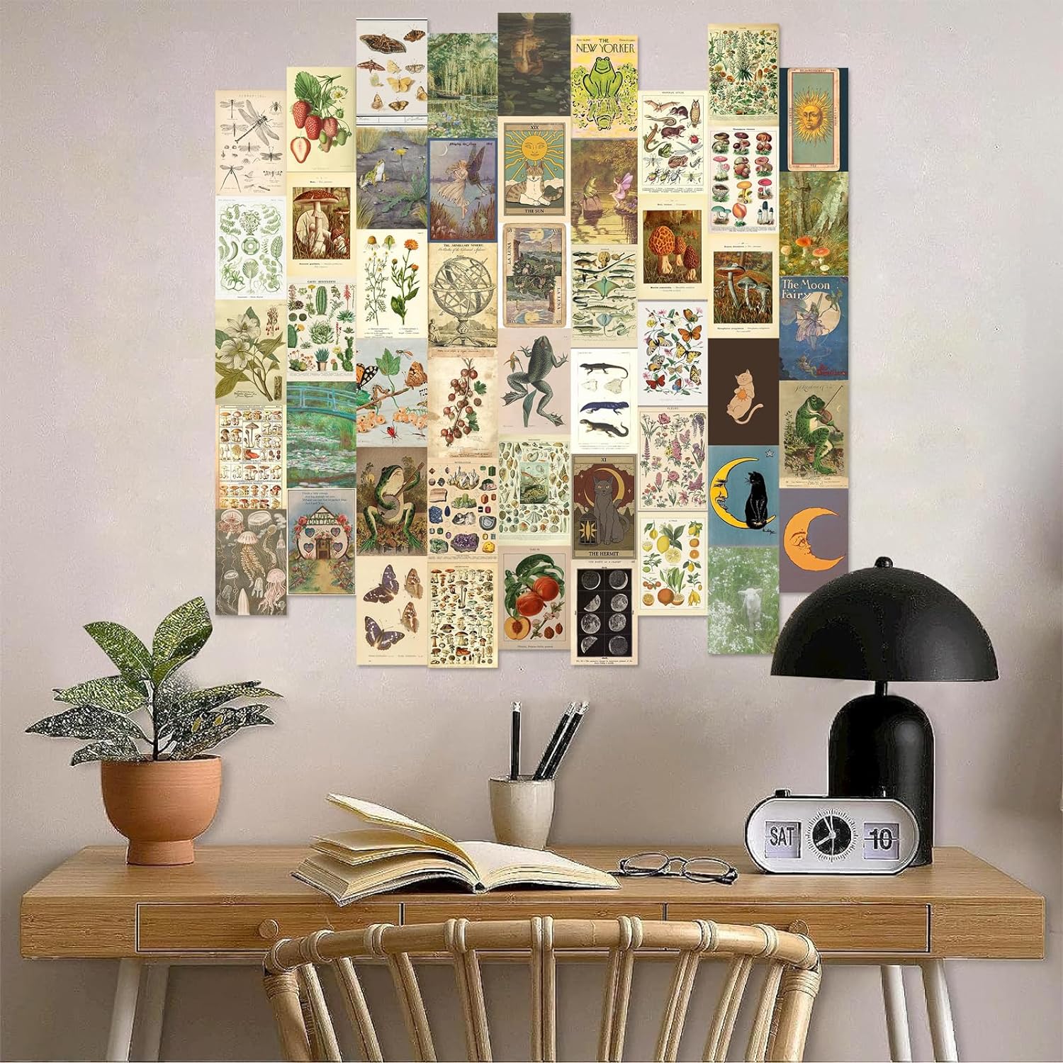 "Set of 50 Vintage Wall Collage Kit Aesthetic Pictures for Bedroom Decor - 4"X6" Coquette Photo Collage Kit for Dorm, Farmhouse Botanical Wall Art - Ideal for Teen Girls" - StudySphere