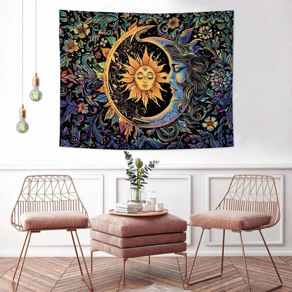 Sun and Moon Boho Tapestry - Indie Aesthetic Wall Hanging for Bedroom Decor - StudySphere