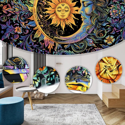 Sun and Moon Boho Tapestry - Indie Aesthetic Wall Hanging for Bedroom Decor - StudySphere