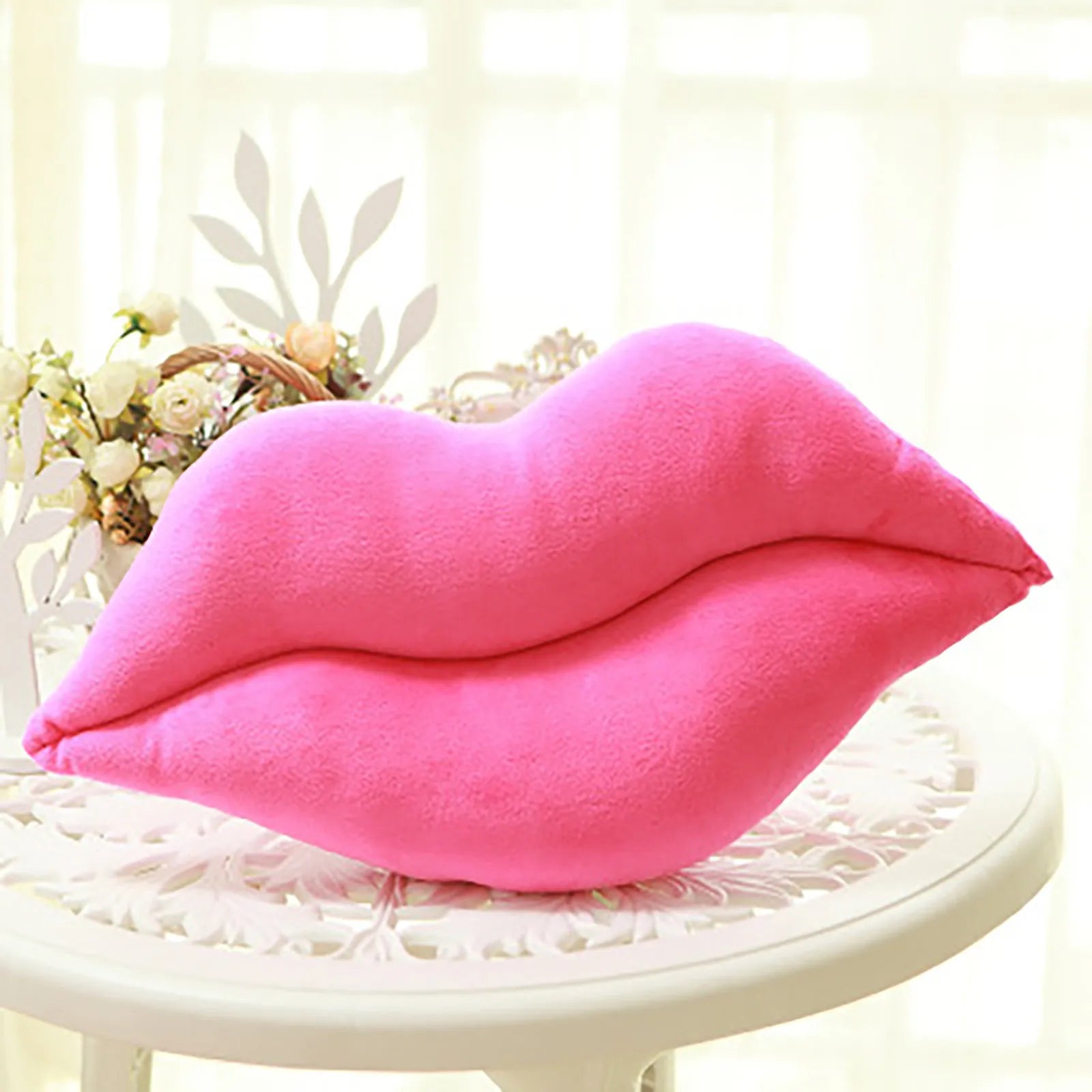 Valentine'S Day Pink Lips Shaped Pillow Couple Plush Cushion Pillow Festival Celebration Party Supplies Romantic Gifts DIY 2024 - StudySphere