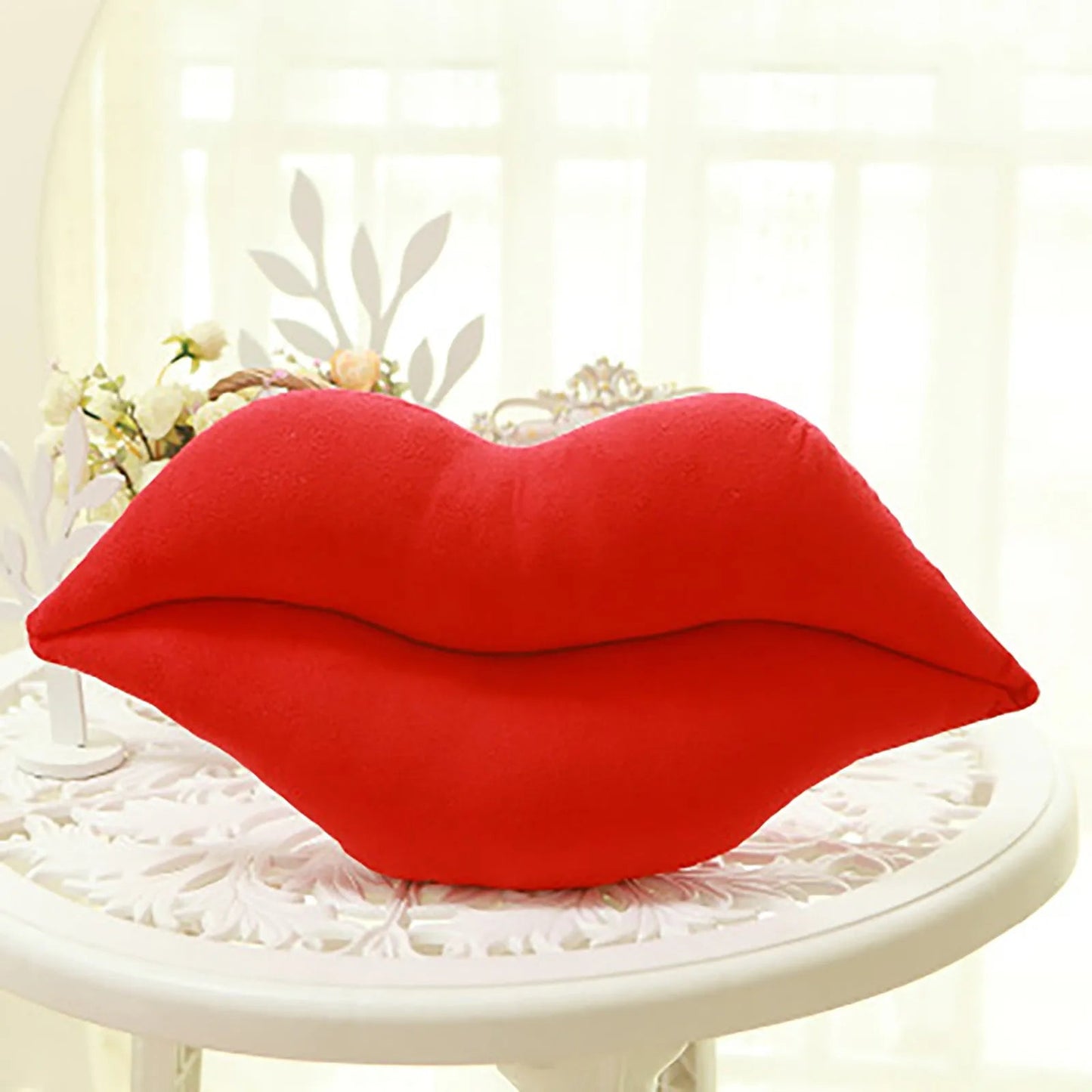 Valentine'S Day Pink Lips Shaped Pillow Couple Plush Cushion Pillow Festival Celebration Party Supplies Romantic Gifts DIY 2024 - StudySphere