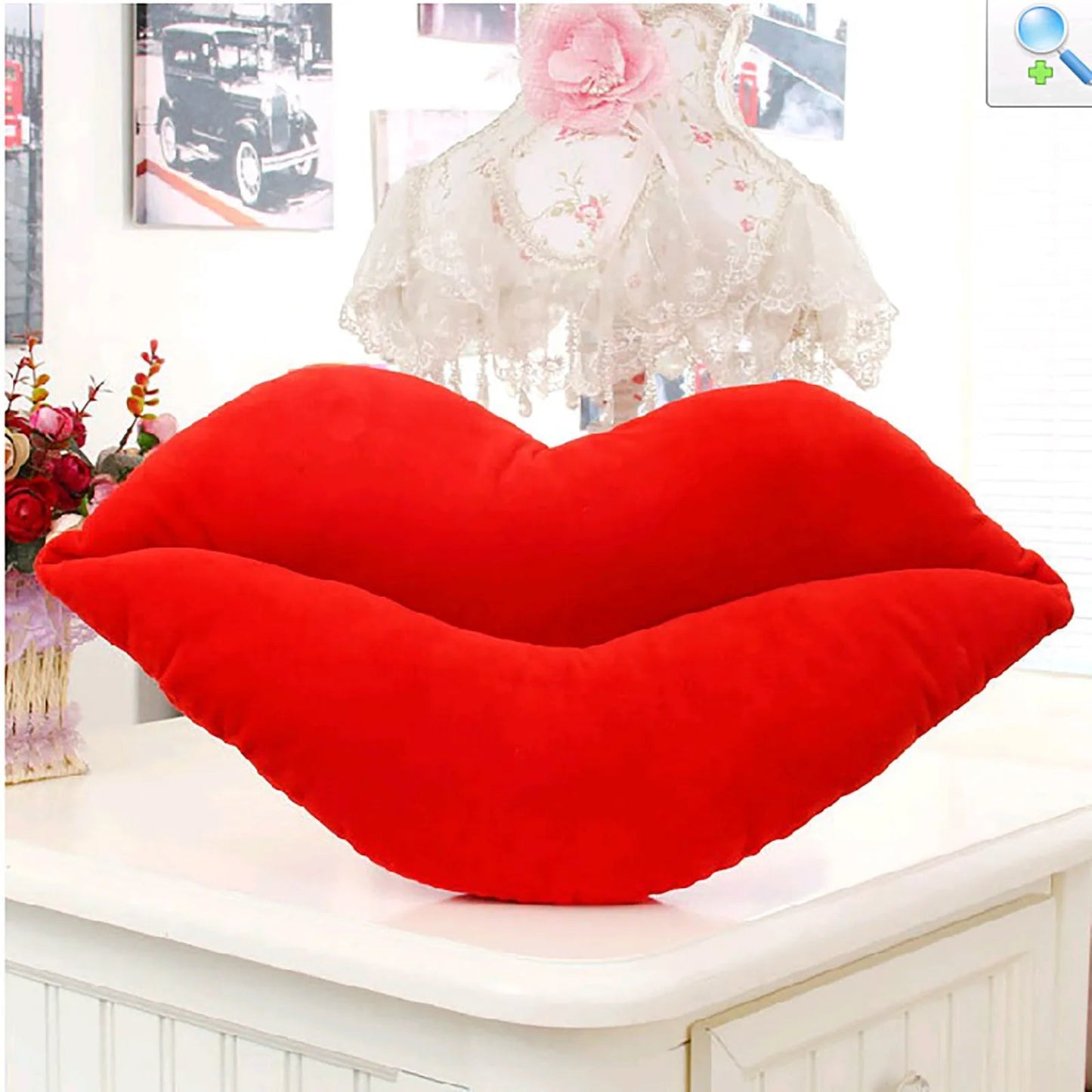 Valentine'S Day Pink Lips Shaped Pillow Couple Plush Cushion Pillow Festival Celebration Party Supplies Romantic Gifts DIY 2024 - StudySphere