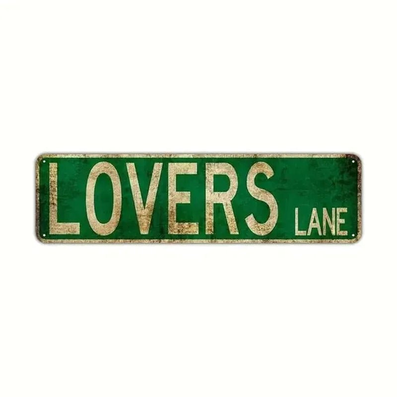 Vintage Metal Tin Signs Lovers Lane Retro Street Wall Decor Rustic Street Signs Abbey Road Street Signs Park Scenic Country - StudySphere