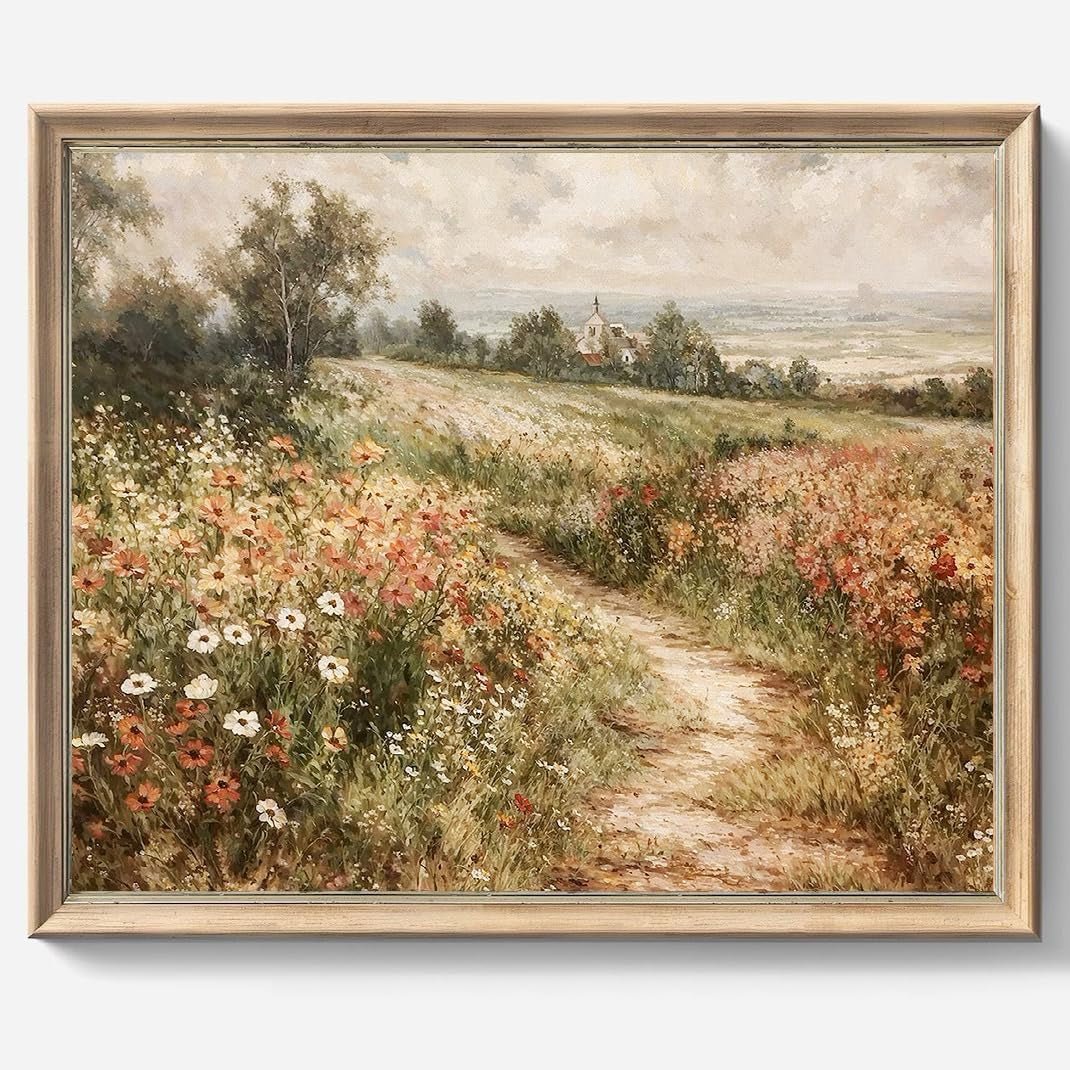 Wildflower Field Wall Art Print - Classical Poster - StudySphere